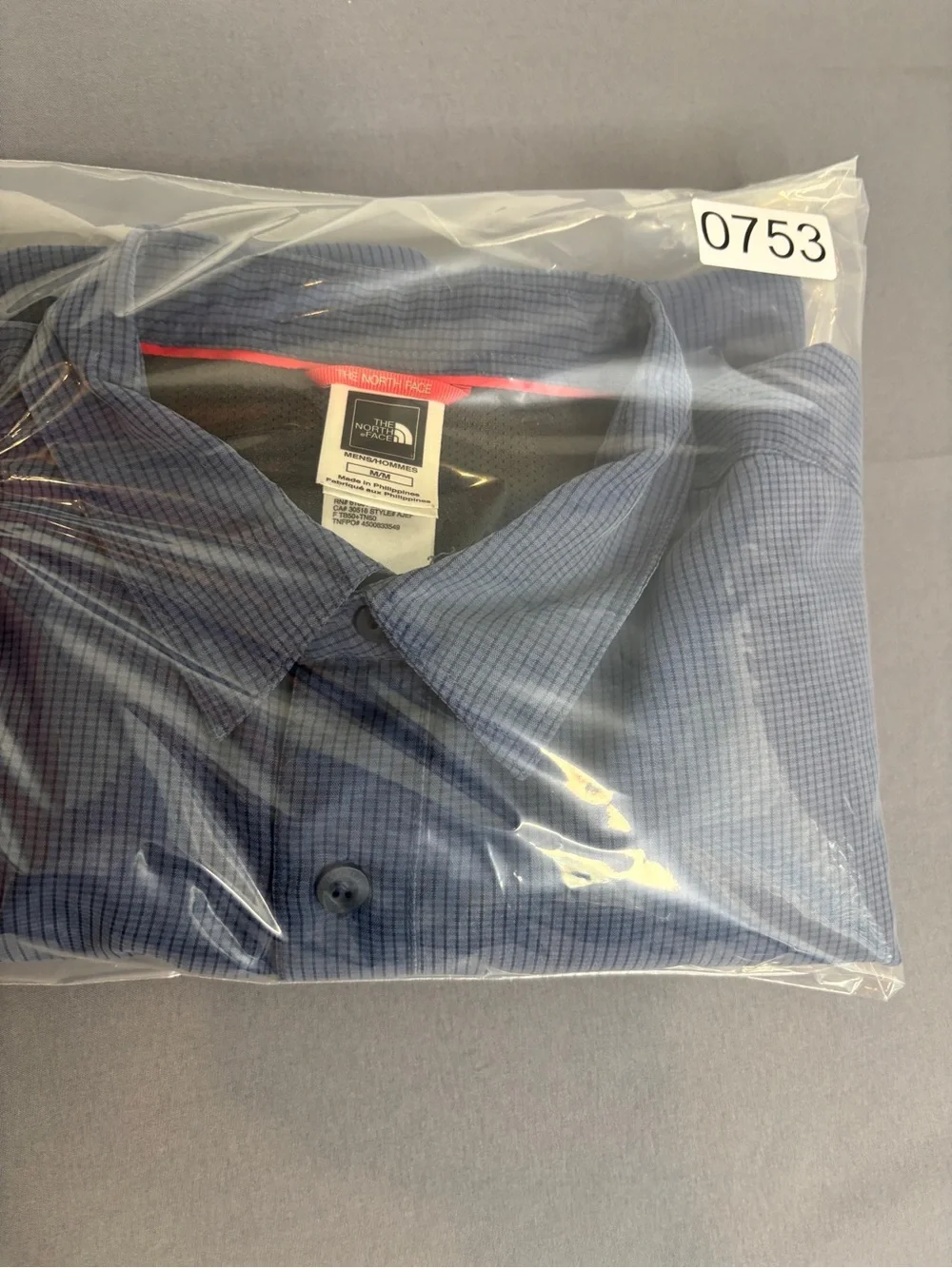 The North Face Mens Medium Blue Short Sleeve Button Shirt Travel Hiking M